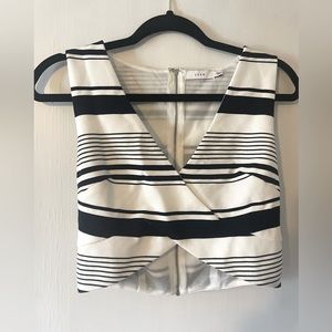 Crop Top- white and navy blue stripes